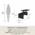 Winston Lift-Top Coffee Table - Black Oak