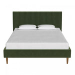 Daphne Upholstered Full Bed - Olive Green Velvet