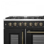Forno Galiano 48" Black Freestanding Double Oven Gas Range (6.58 Cu. Ft.) - FFSGS6444-48BLK
