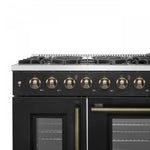 Forno Galiano 48" Black Freestanding French Door Double Oven Gas Range (6.58 Cu. Ft.) - FFSGS6444-48BLK