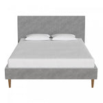 Daphne Upholstered Queen Bed - Light Gray Velvet