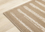 Functional Contemporary Lines Area Rug - Brown Cream - 7' X 10'