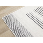 Claremont Sleek Modern Lines Area Rug - White Grey - 7' X 10'