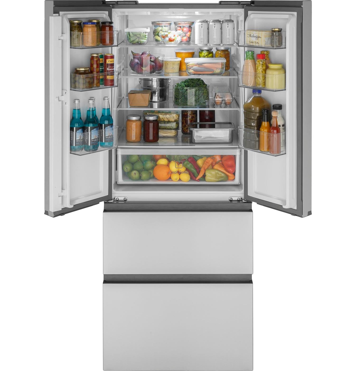 Haier 27.75" 14.5 Cu. Ft. Fingerprint Resistant Stainless Steel 4-Door French Door Refrigerator - QJS15HYRFS
