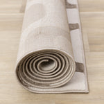 Logan Modern Vintage Area Rug - Brown Cream - 7' X 10'