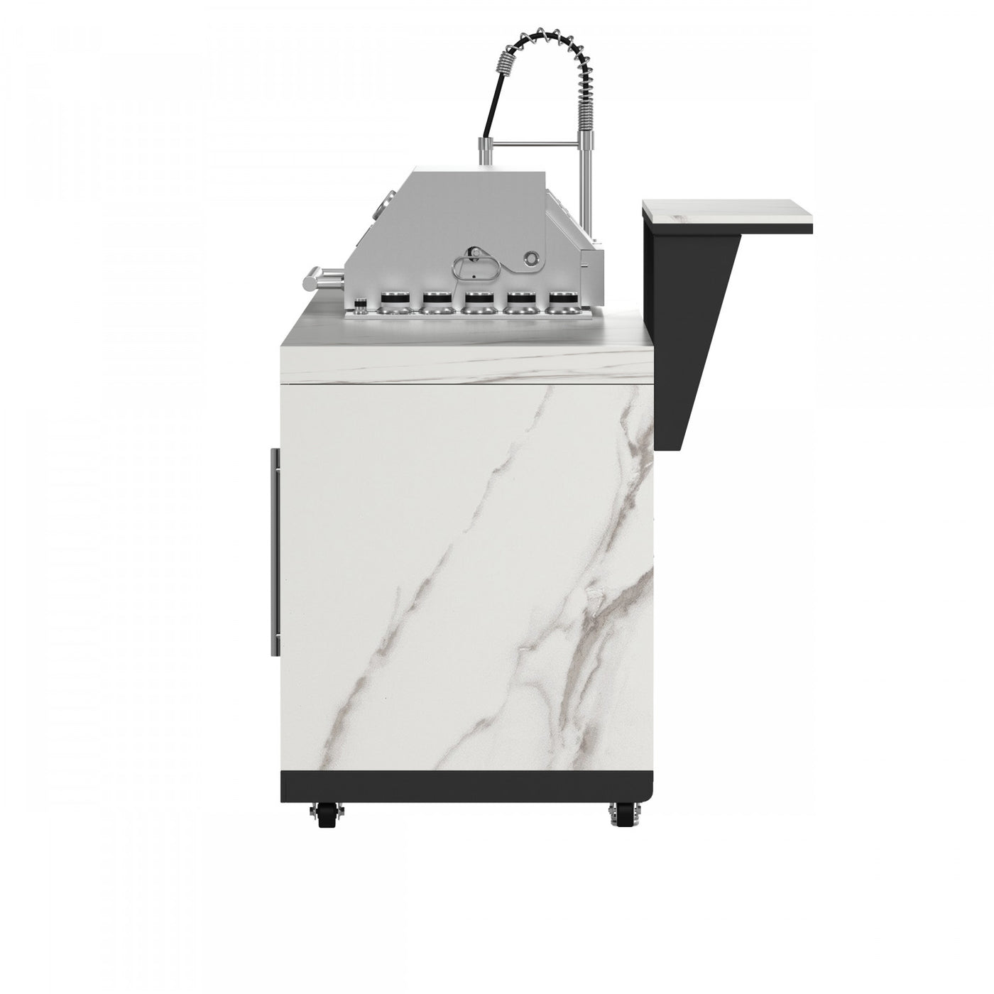 Forno Rimini White Countertop Outdoor Kitchen with 30" 62,600 BTU BBQ and 2 Beverage Centres (4.8 Cu. Ft.) - FODKT2575WHT