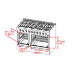 Forno Galiano 48" Stainless Steel Freestanding Double Oven Gas Range (6.58 Cu. Ft.) - FFSGS6244-48