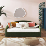 Moon Upholstered Twin Daybed - Olive Green Velvet