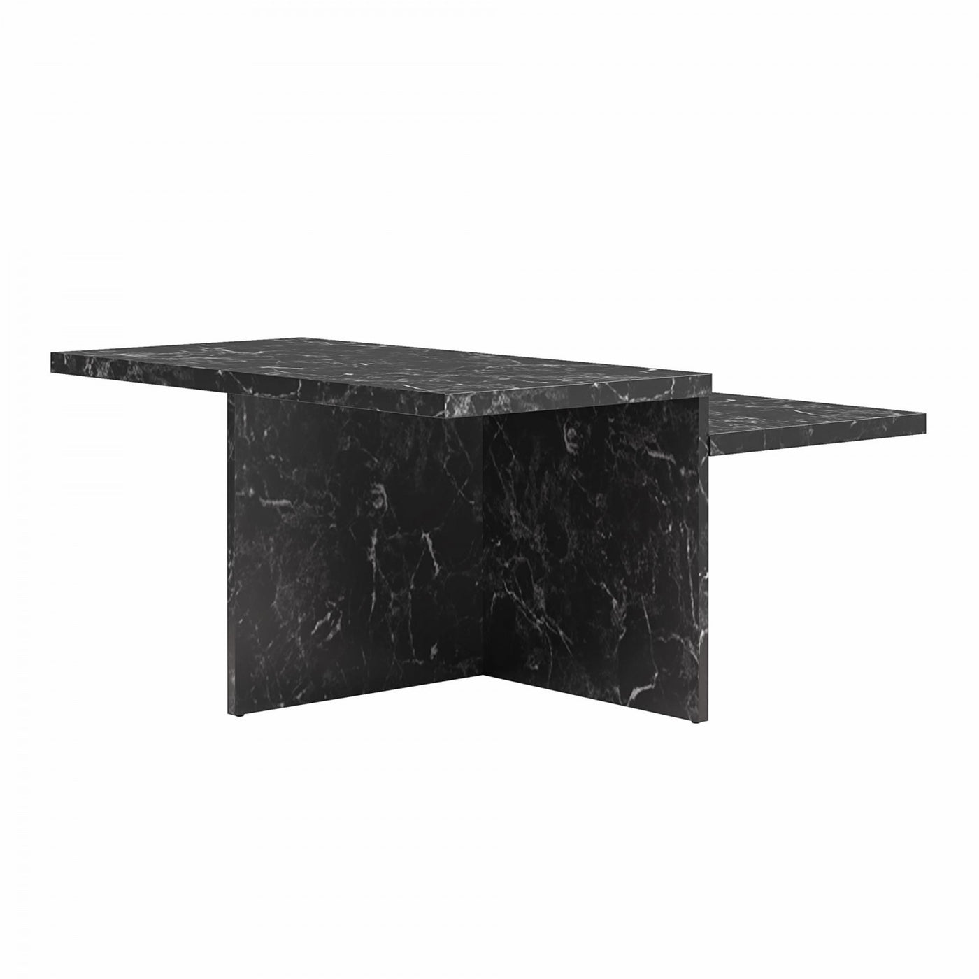 Brielle Two-Tiered Coffee Table - Faux Black Marble