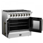 Forno Galiano 36" White French Door Dual Fuel Range with True Convection (5.36 Cu. Ft.) - FFSGS6356-36WHT