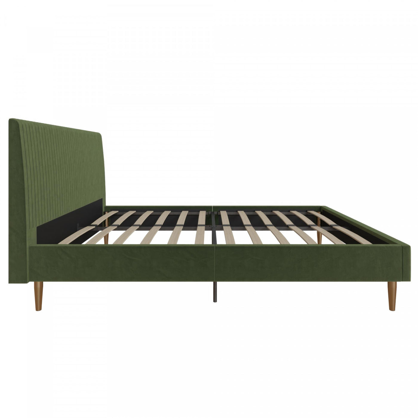 Daphne Upholstered Full Bed - Olive Green Velvet