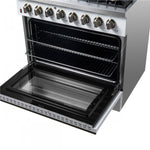 Forno Galiano 36" White Dual Fuel Range (5.36 Cu. Ft.) - FFSGS6156-36WHT