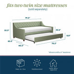 Novogratz Her Majesty Twin Daybed and Trundle - Light Jade
