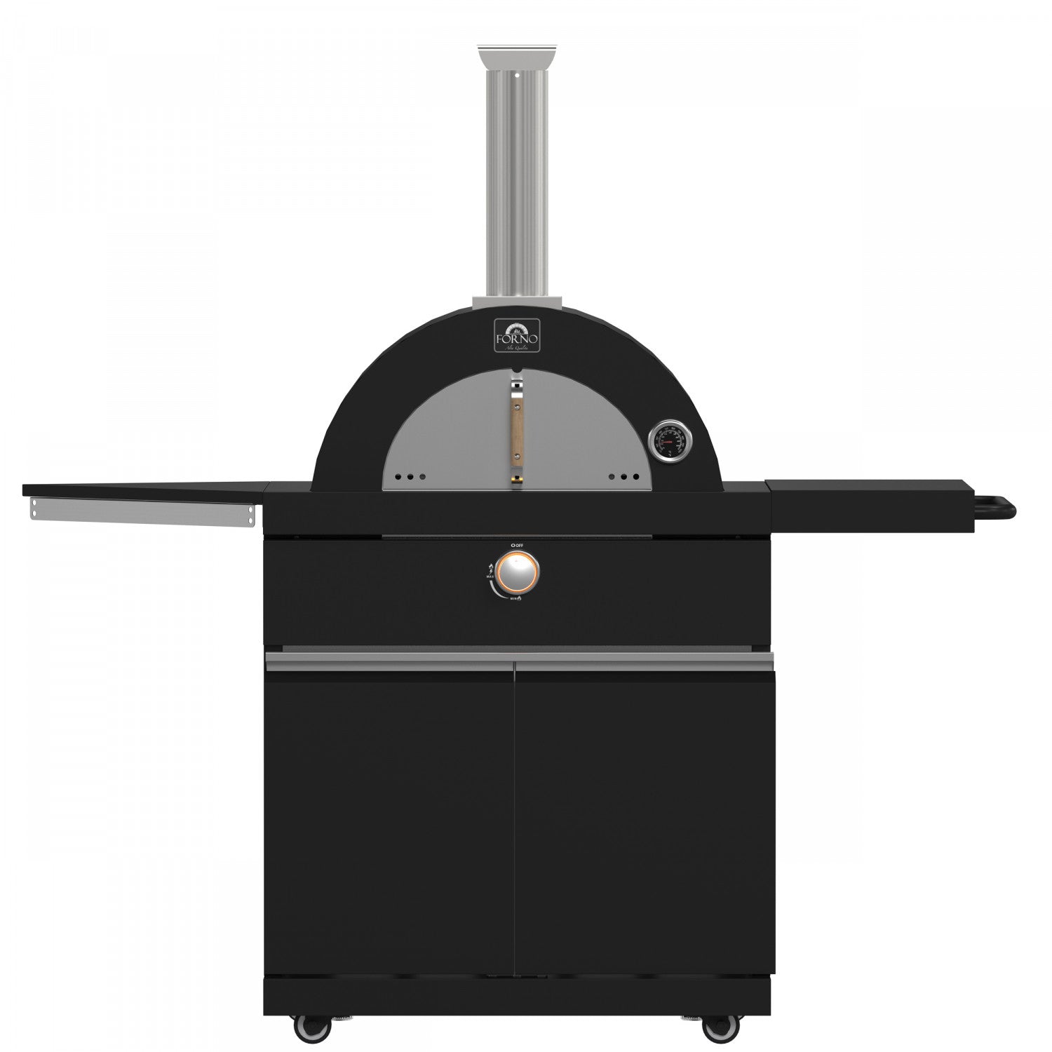 Forno All'Aperto Black Countertop Outdoor Kitchen with 86,600 BTU BBQ, 24" Plancha and 18" Pizza Oven - FODKT2568BLK