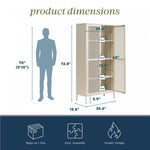 Channing Tall 2 Door Storage Cabinet with Mesh Metal - Navy
