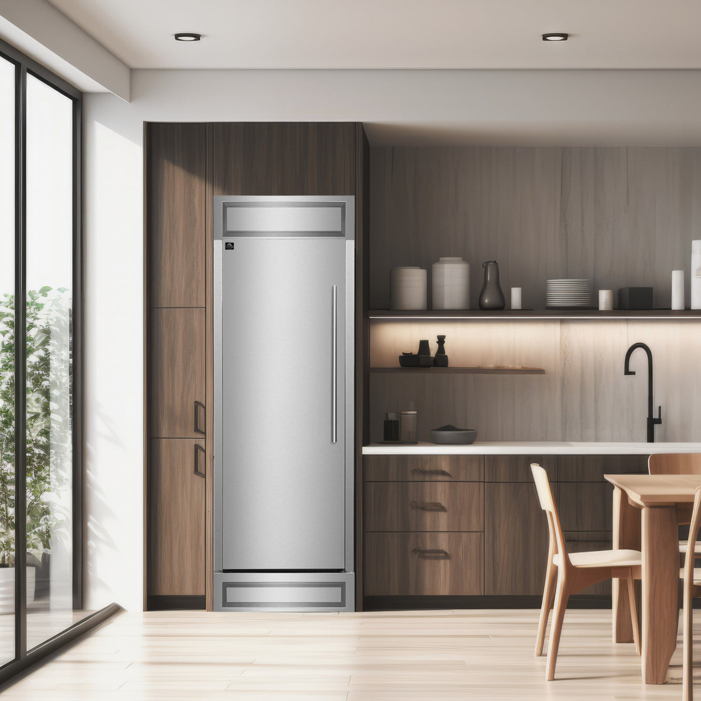 Forno Maderno 28" Stainless Steel Built-In Convertible Refrigerator/Freezer with Left Swing Door (13.6 Cu. Ft.) - FFFFD1722-32LS