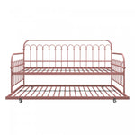 Novogratz Bright Pop Metal Twin Daybed with Trundle - Dusty Rose