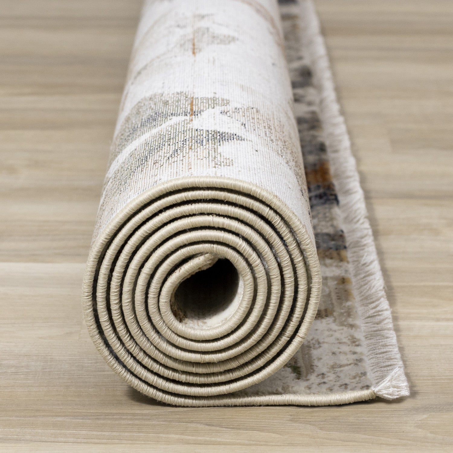 Sterling Contemporary Floral Area Rug - Cream Green Rust - 5' X 8'