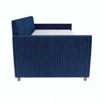Daphne Upholstered Twin Daybed with Twin Trundle - Blue Velvet