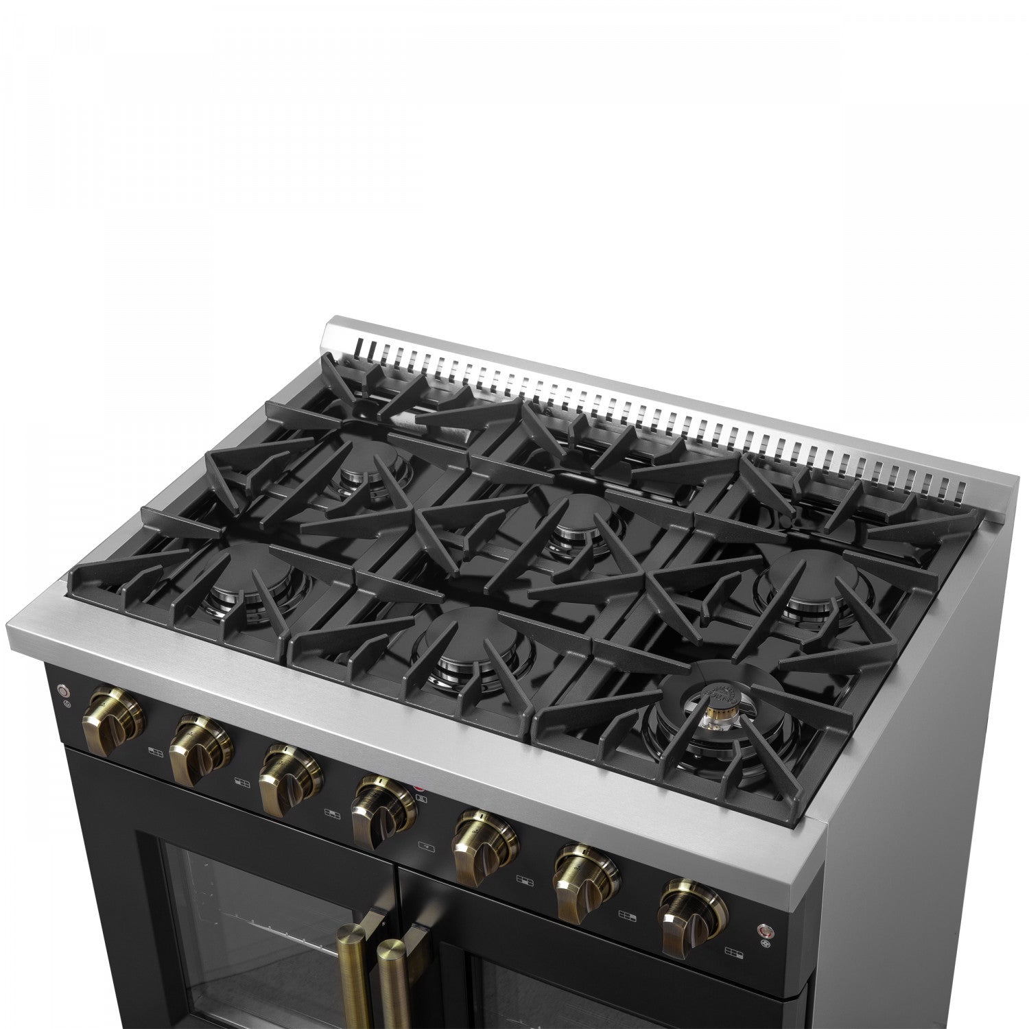 Forno Galiano 36" Black French Door Freestanding Gas Range (5.36 Cu. Ft.) - FFSGS6444-36BLK