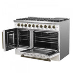 Forno Galiano 48" White Freestanding French Door Double Oven Gas Range (6.58 Cu. Ft.) - FFSGS6444-48WHT