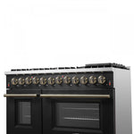 Forno Galiano 48" Black Freestanding Dual Fuel Double Oven Range (6.58 Cu. Ft.) - FFSGS6156-48BLK