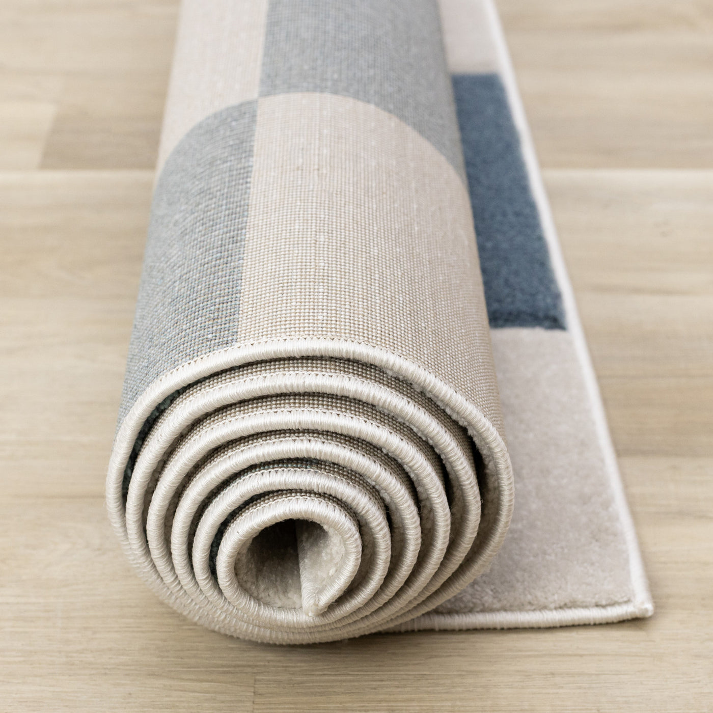 Finley Modern Geometric Area Rug - Blue White - 5' X 8'