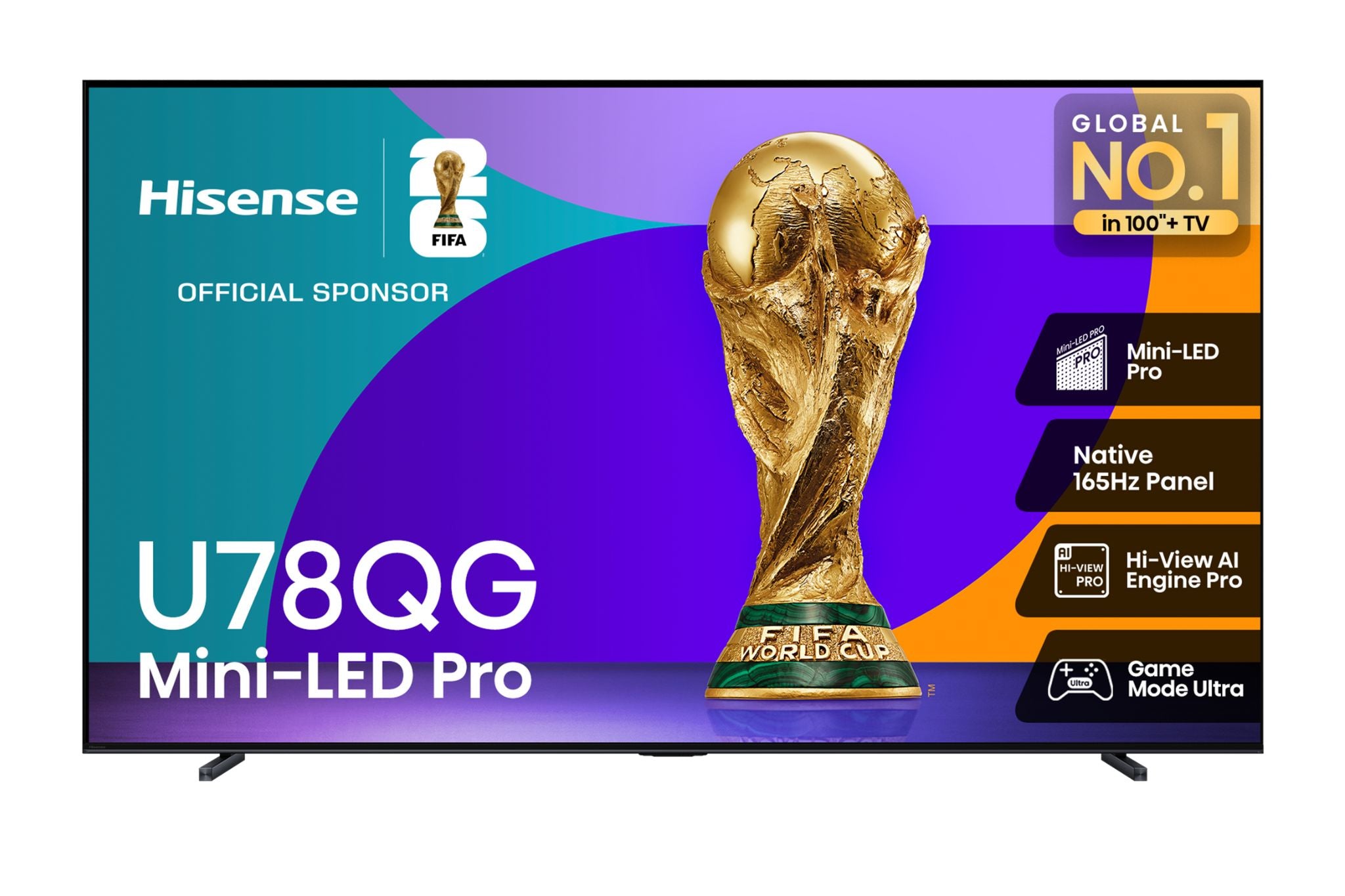 Hisense 100" 4K Smart Mini-LED Pro QLED 165Hz TV - 100U78QG--