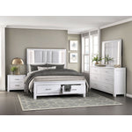 Paris 6-Piece Queen Storage Bedroom Package - White, Silver