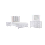 Paris 6-Piece King Storage Bedroom Package - White, Silver