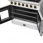 Forno Galiano 36" White French Door Freestanding Gas Range (5.36 Cu. Ft.) - FFSGS6444-36WHT