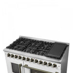 Forno Galiano 48" White French Door Freestanding Dual Fuel Double Oven Range (6.58 Cu. Ft.) - FFSGS6356-48WHT