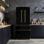 Forno Luigi 33" 18 Cu.Ft. Black French Door Refrigerator - FFFFD1791-33BLK