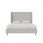Tess Upholstered Wingback Queen Bed - Whiskey Gray Linen