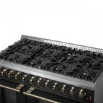 Forno Galiano 48" Black Freestanding Dual Fuel Double Oven Range (6.58 Cu. Ft.) - FFSGS6156-48BLK