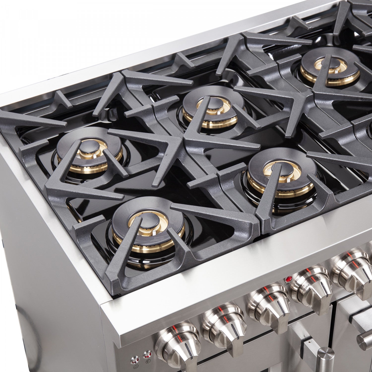 Forno Capriasca 48" Stainless Steel Freestanding Dual Fuel Double Oven Range with True Convection (6.58 Cu. Ft.) - FFSGS6387-48