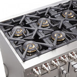 Forno Capriasca 48" Stainless Steel Freestanding Dual Fuel Double Oven Range with Air Fry (6.58 Cu. Ft.) - FFSGS6387-48