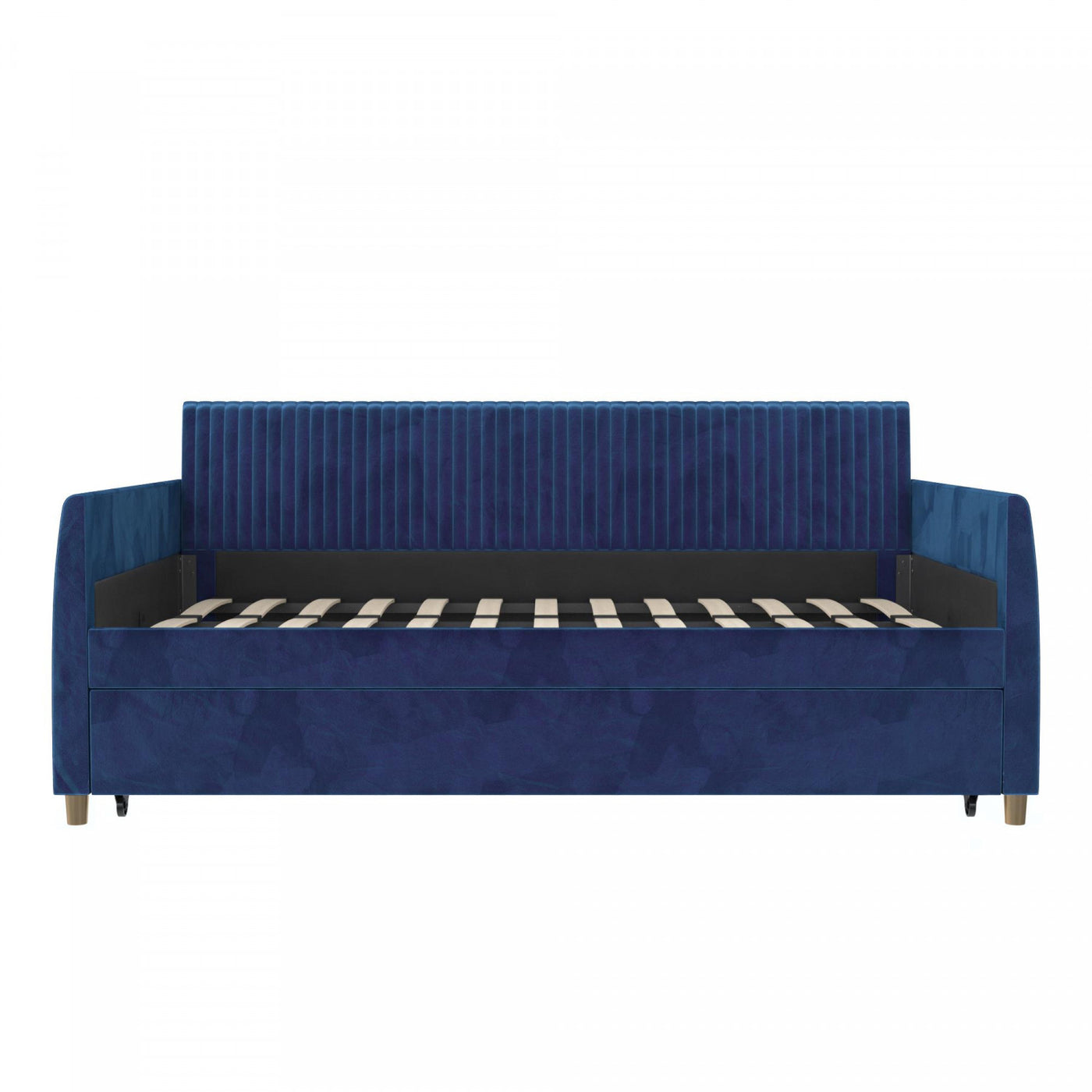 Daphne Upholstered Twin Daybed with Twin Trundle - Blue Velvet