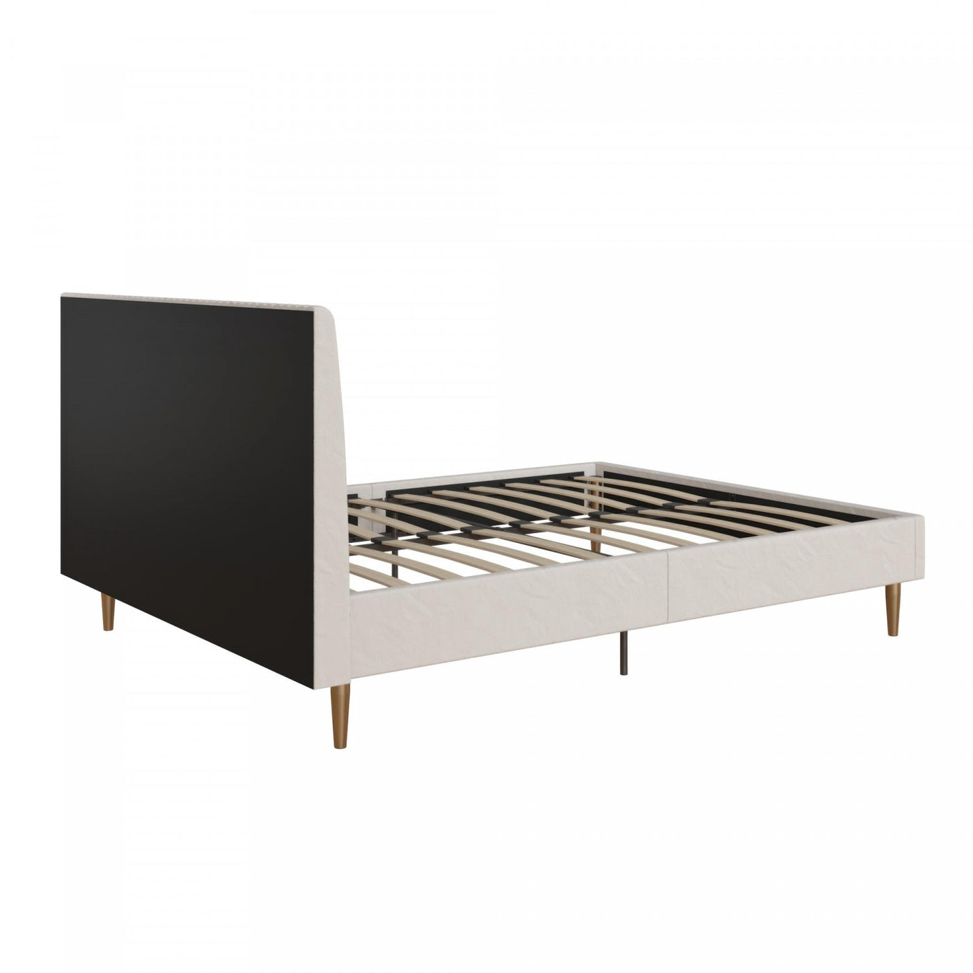Daphne Upholstered Full Bed - Ivory Velvet