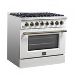 Forno Galiano 36" White Dual Fuel Range (5.36 Cu. Ft.) - FFSGS6156-36WHT