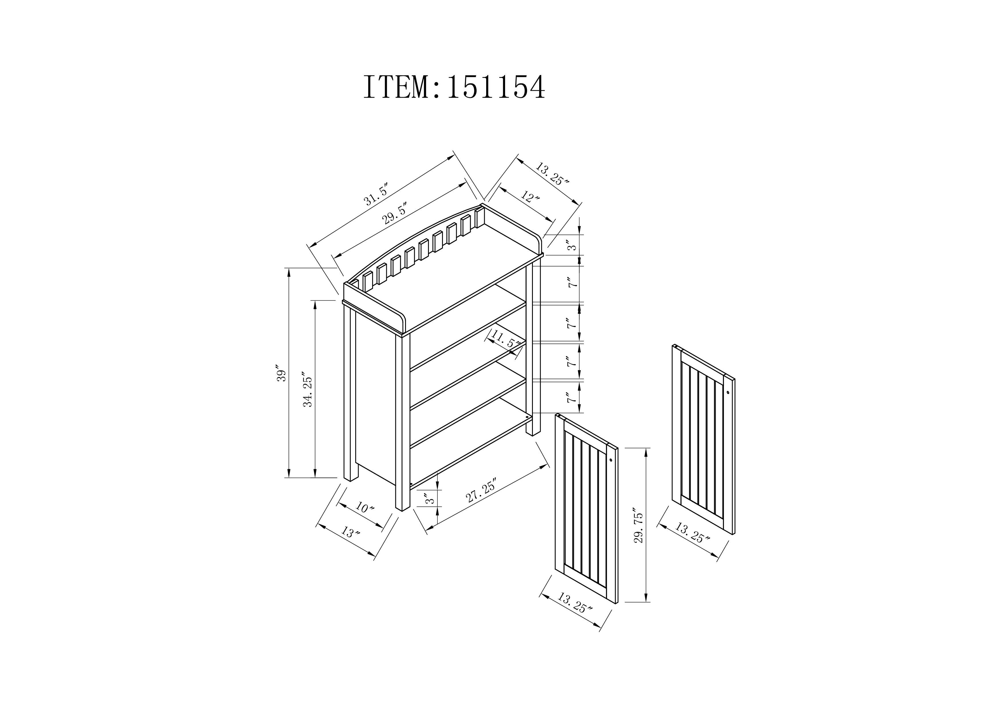 Cora Shoe Cabinet - Black