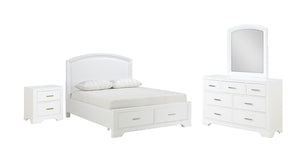 Arista 6-Piece King Storage Bedroom Set - White