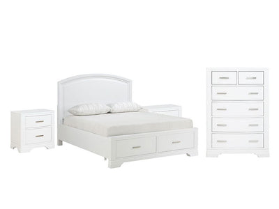 Arista 5-Piece Full Storage Bedroom Set - White