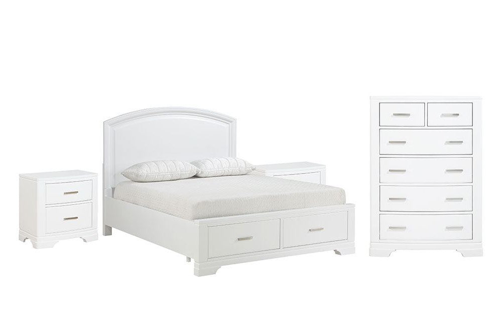Arista 5-Piece Queen Storage Bedroom Package - White