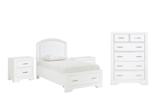 Arista 5-Piece Twin Storage Bedroom Set - White