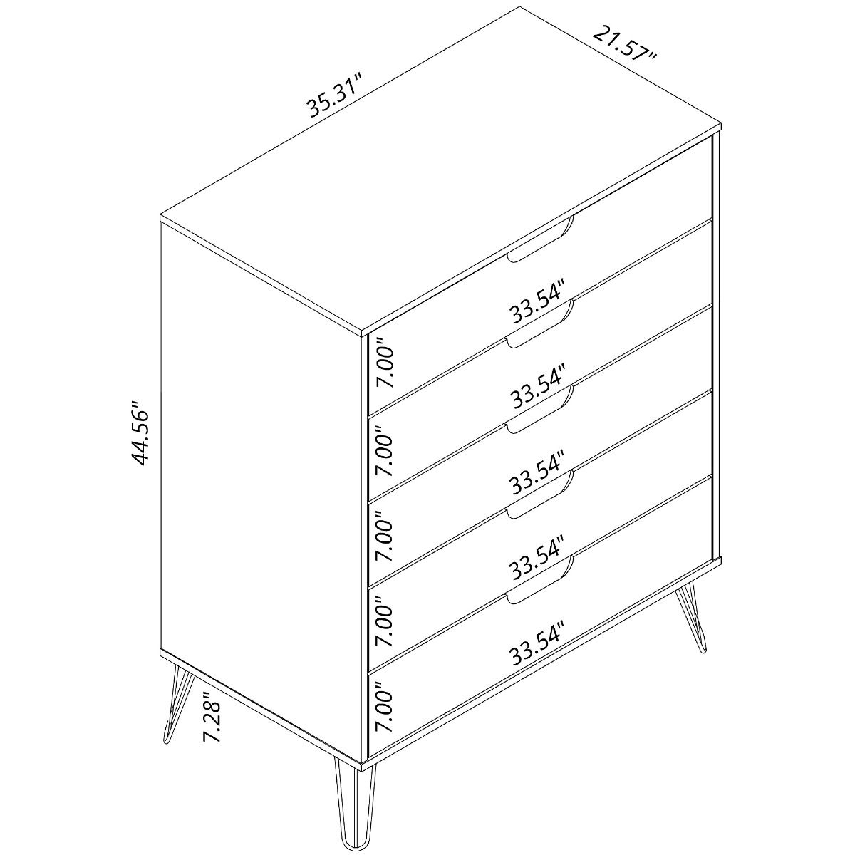 Nuuk 5-Drawer Dresser - Black