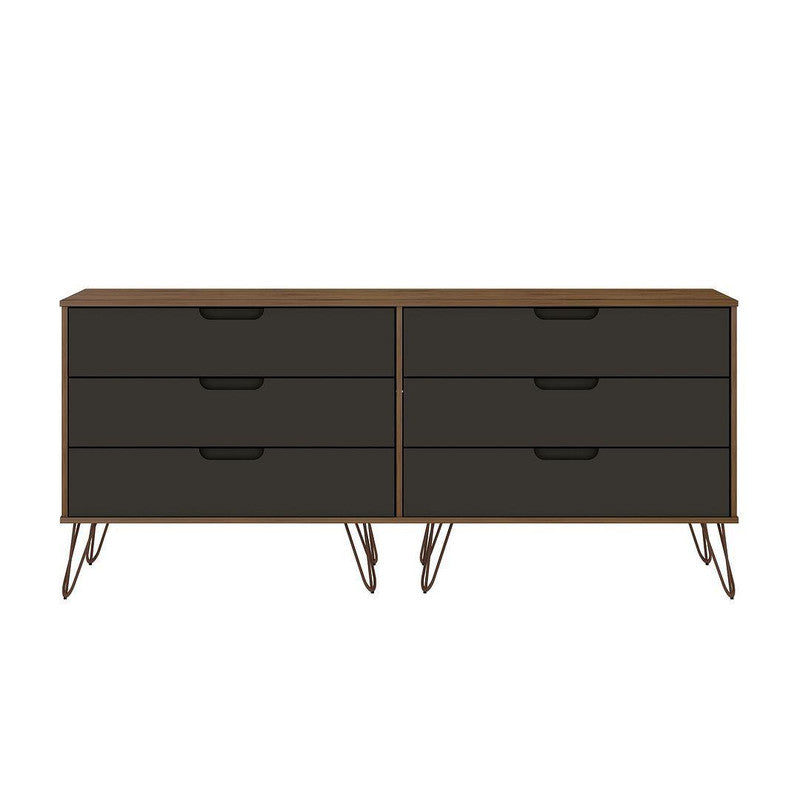 Nuuk 6-Drawer Double Dresser - Nature/Textured Grey