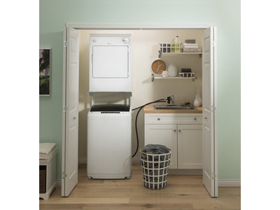 GE White Portable Washer (3.3 IEC Cu. Ft.) & Electric Dryer (3.6 Cu. Ft.) - GNW128PSMWW/PSKP333EBWW