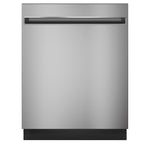 GE Stainless Steel Kitchen Package with Counter-Depth Refrigerator, Electric Range & Built-In Dishwasher