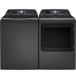 GE Profile Diamond Grey Top Load Washer (6.2 Cu. Ft) & Smart Electric Dryer (7.4 Cu. Ft) - PTW700BPTDG/PTD70EBMTDG